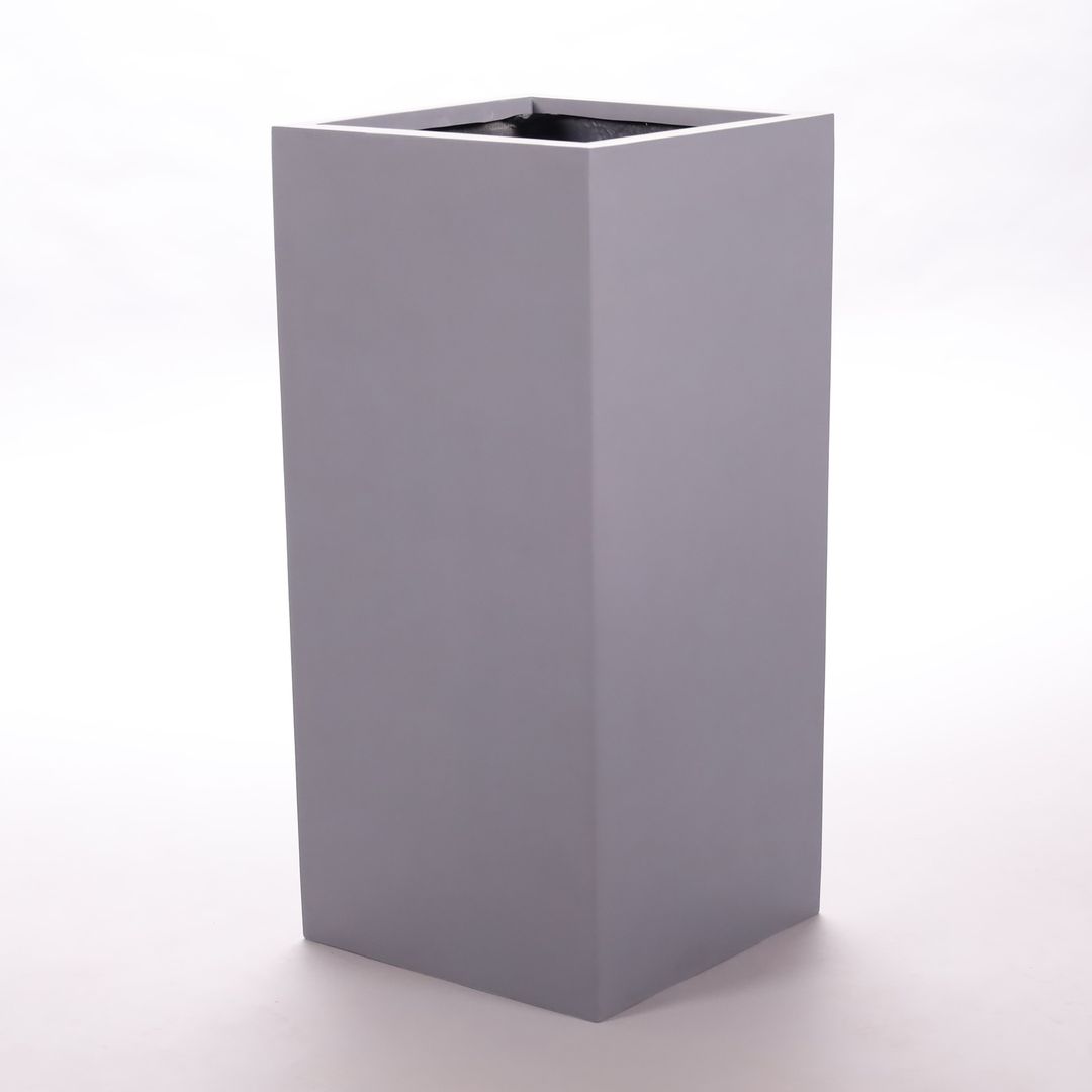 Elegant Einrichten | Pflanzkübel | Fiberglas | säule | 38x38x80cm | grau.