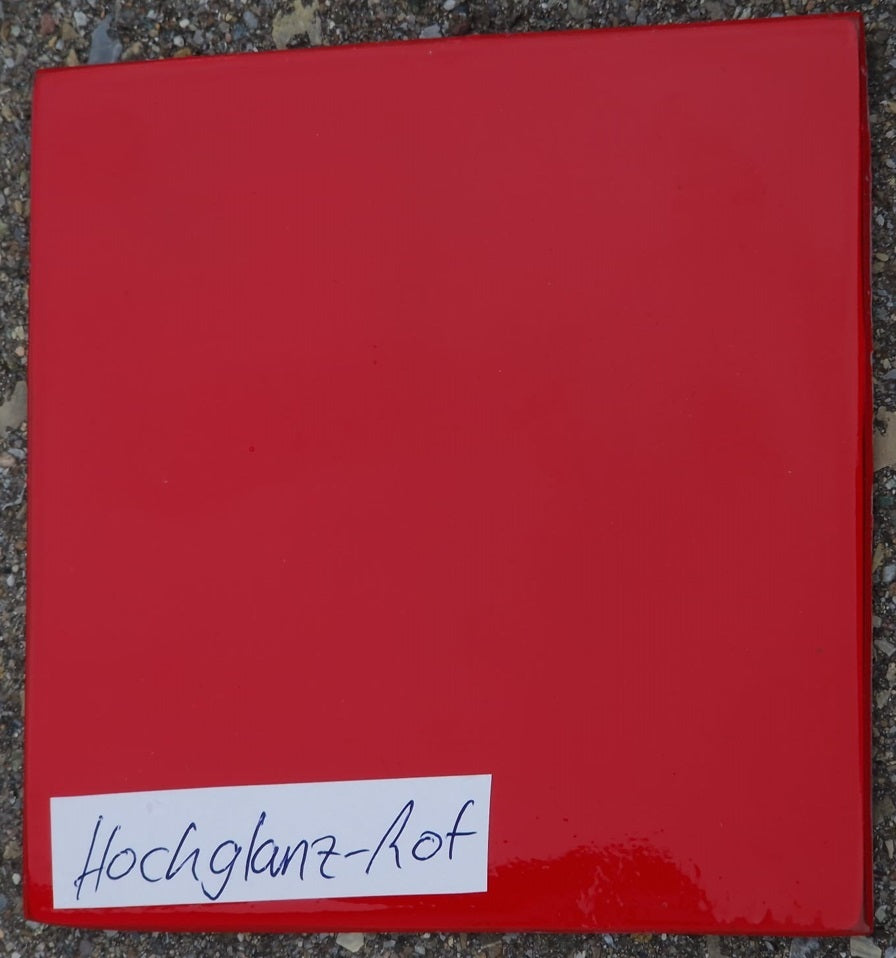 Farbmusterplatte hochglanz rot Ansicht außen