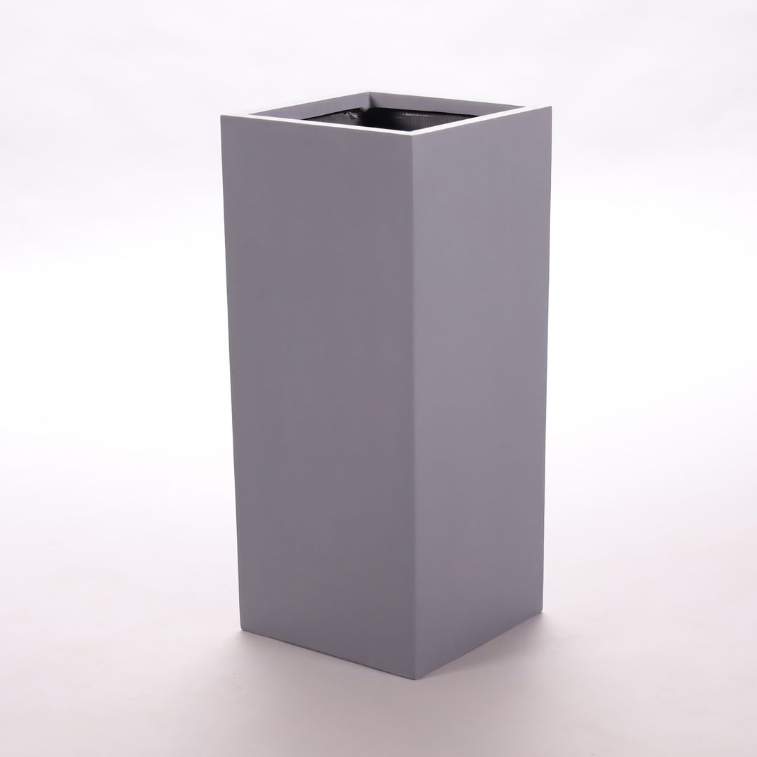Elegant Einrichten | Pflanzkübel | Fiberglas | säule|  30x30x68cm | grau.