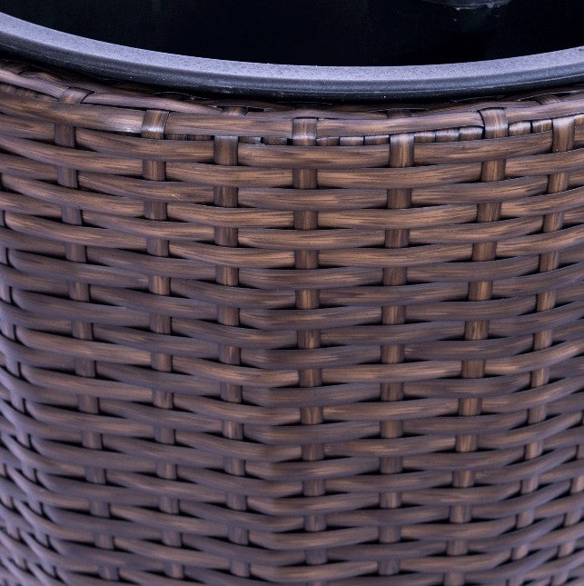 Elegant Einrichten | Pflanzkübel  | Polyrattan | rundkonisch | D37xH37cm | mocca