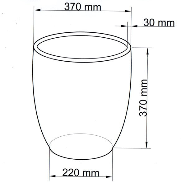 Pflanzkübel | Polyrattan | rund konisch | D37xH37cm | mocca