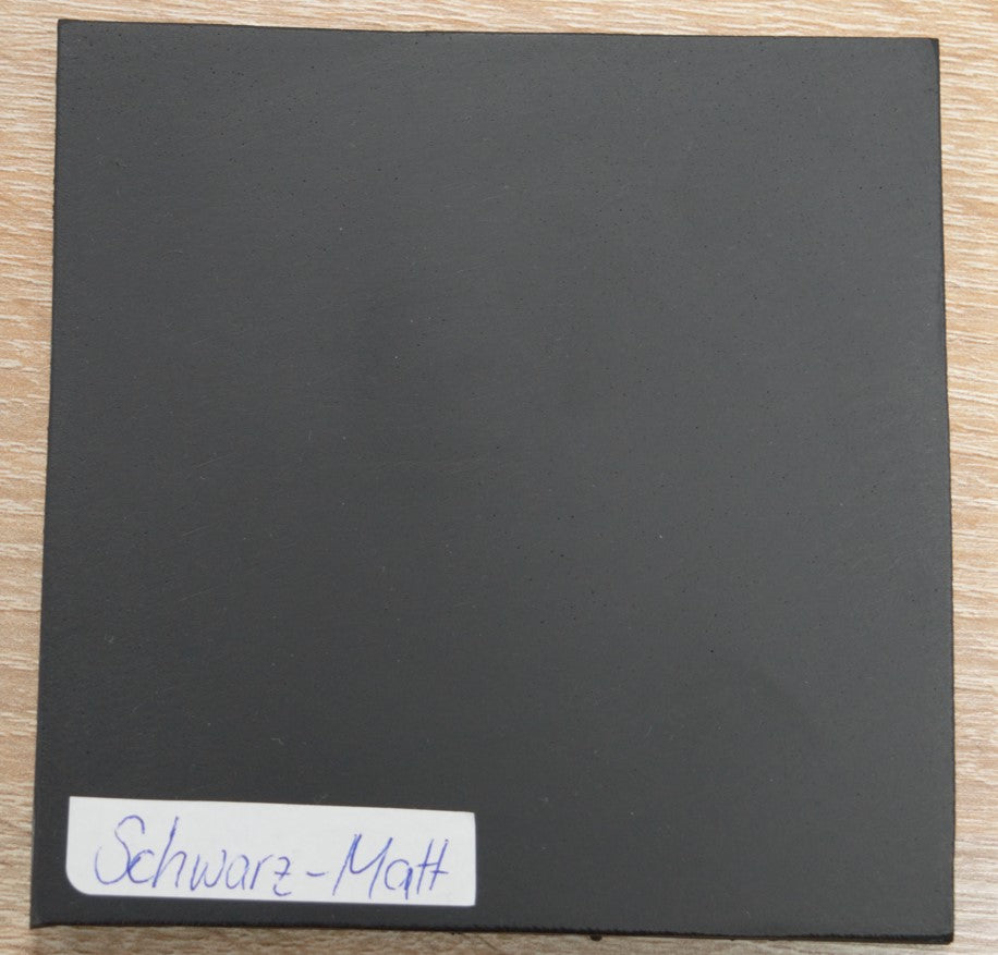 Farbmusterplatte schwarz-matt Ansicht innen